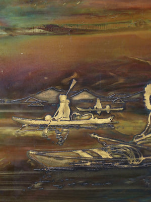 Vintage Canadian “Our Native Land” Copper Acid Etching by Priddat’s Studio, c.1970’s