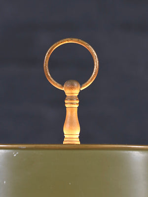 Vintage French Bouillotte Style Brass & Painted Tole Table Lamp, c.1960’s
