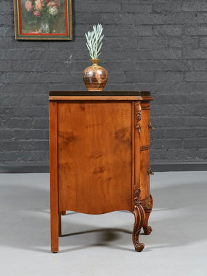 French Provincial Style Burlwood Desk / Vanity by Romweber Industries, c.1940's