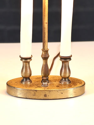 Vintage French Bouillotte Style Brass & Painted Tole Table Lamp, c.1960’s