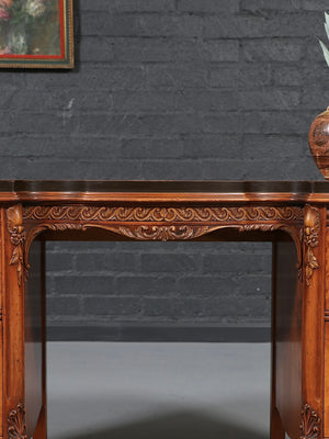 French Provincial Style Burlwood Desk / Vanity by Romweber Industries, c.1940's