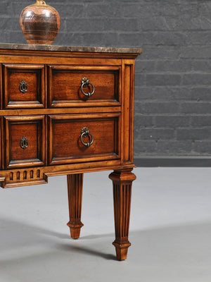 Vintage French Louis XVI Style Marble-Top Console Dresser by Ethan Allen, c.1970's