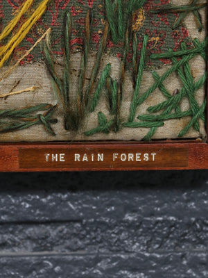 California Mid-Century Mixed Media Fiber Art “The Rain Forest” by Margo Adams, c.1970’s