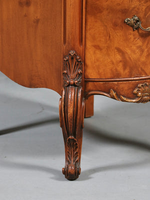 French Provincial Style Burlwood Desk / Vanity by Romweber Industries, c.1940's