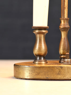 Vintage French Bouillotte Style Brass & Painted Tole Table Lamp, c.1960’s