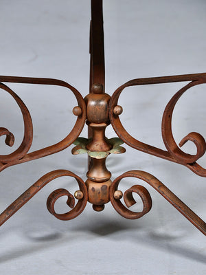 Vintage French Art Deco Wrought Iron & Marble Side Table, c.1940’s