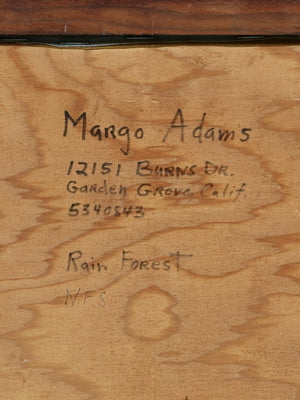 California Mid-Century Mixed Media Fiber Art “The Rain Forest” by Margo Adams, c.1970’s