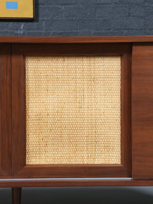 Mid-Century Modern Walnut Credenza w/ Cane Front Doors, c.1960’s