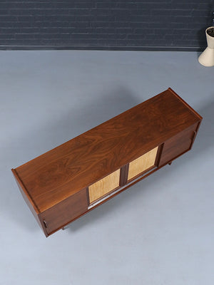 Mid-Century Modern Walnut Credenza w/ Cane Front Doors, c.1960’s