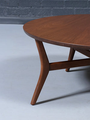 Mid-Century Modern Sculpted Walnut Round Coffee Table, c.1960’s