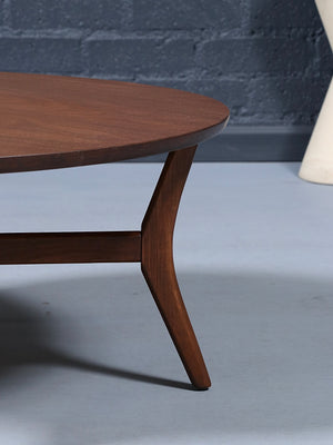 Mid-Century Modern Sculpted Walnut Round Coffee Table, c.1960’s