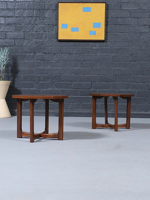 Pair of Mid-Century Modern Octagonal Walnut Side Tables by Lane, c.1960’s