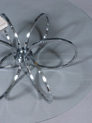 Mid-Century Modern Chrome Ring & Glass Coffee Table, c.1970’s