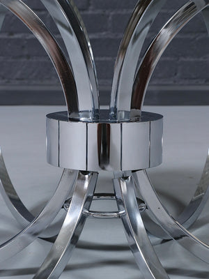 Mid-Century Modern Chrome Ring & Glass Coffee Table, c.1970’s