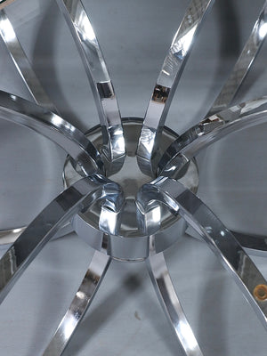 Mid-Century Modern Chrome Ring & Glass Coffee Table, c.1970’s