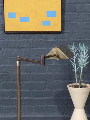 Mid-Century Modern Articulating Brass Reading Floor Lamp, c.1970’s
