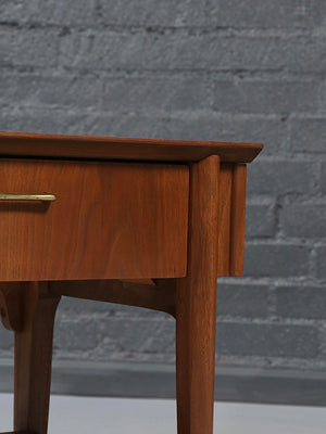 Pair of Mid-Century Modern Night Stands w/ Bookshelf by United Furniture, c.1960’s