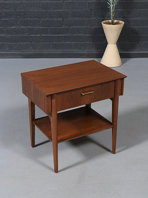 Pair of Mid-Century Modern Night Stands w/ Bookshelf by United Furniture, c.1960’s