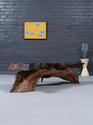 Organic Modern Sculptural Redwood Freeform Coffee Table, c.1960’s