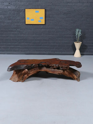 Organic Modern Sculptural Redwood Freeform Coffee Table, c.1960’s