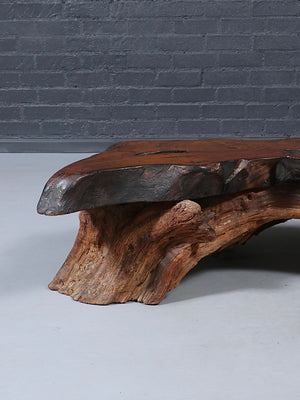 Organic Modern Sculptural Redwood Freeform Coffee Table, c.1960’s
