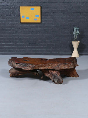 Organic Modern Sculptural Redwood Freeform Coffee Table, c.1960’s