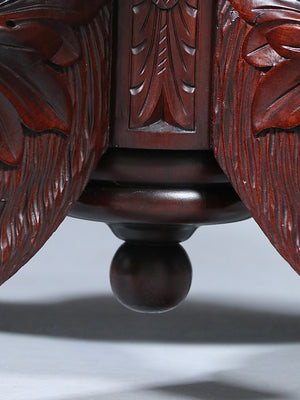 American Empire Mahogany Carved Dining Table w/ Paw Feet, c.1940’s