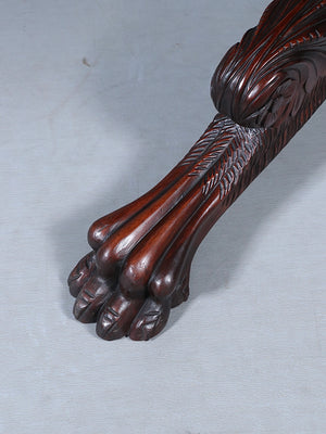 American Empire Mahogany Carved Dining Table w/ Paw Feet, c.1940’s