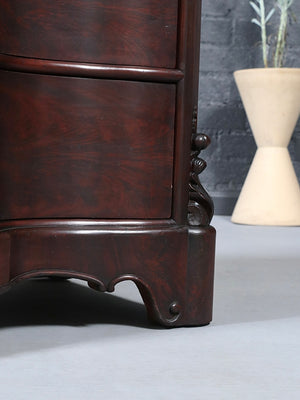 American Victorian Mahogany Serpentine Dresser w/ Carrara Marble Top, c.1900’s