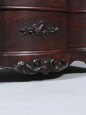 American Victorian Mahogany Serpentine Dresser w/ Carrara Marble Top, c.1900’s