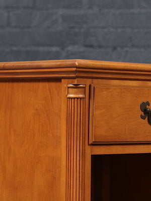 Pair of American Traditional Maple Night Stands w/ Bookcase, c.1960’s