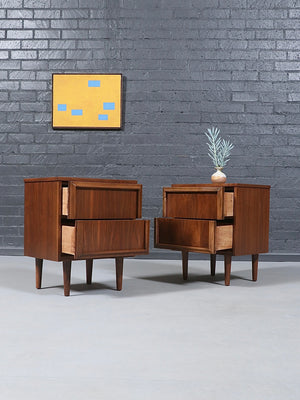 Pair of Mid-Century Modern Walnut Night Stands, c.1960’s