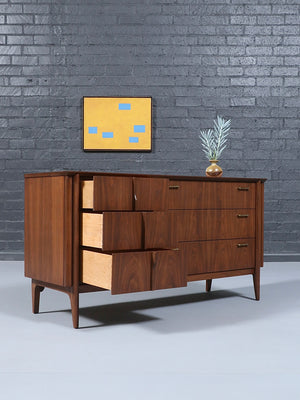 Mid-Century Modern Sculpted Walnut Dresser by United Furniture, c.1960’s