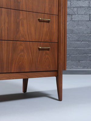 Mid-Century Modern Sculpted Walnut Dresser by United Furniture, c.1960’s