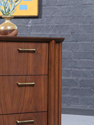Mid-Century Modern Sculpted Walnut Dresser by United Furniture, c.1960’s