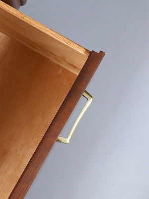 Mid-Century Modern Sculpted Walnut Highboy Dresser by United Furniture, c.1960’s