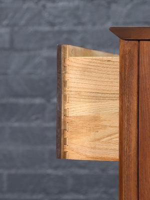 Mid-Century Modern Sculpted Walnut Highboy Dresser by United Furniture, c.1960’s