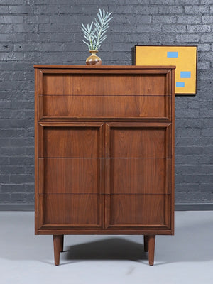 Mid-Century Modern Walnut Highboy Dresser by Union Made Carpenters, c.1960’s
