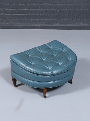 Vintage Tufted Blue Lounge Chair w/ Ottoman, c.1960’s