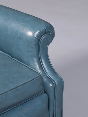 Vintage Tufted Blue Lounge Chair w/ Ottoman, c.1960’s