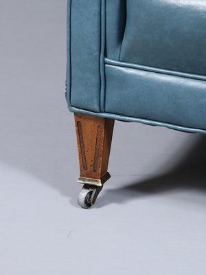 Vintage Tufted Blue Lounge Chair w/ Ottoman, c.1960’s