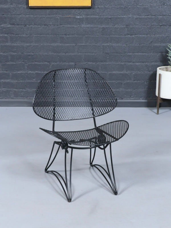 Pair Homecrest "Casino" Mesh Iron Clamshell Style Chairs, c.1960’s