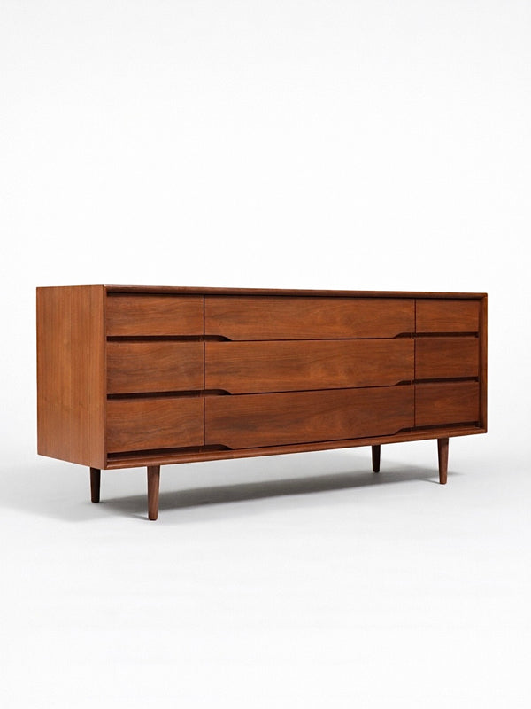 Mid-Century Modern  9-Drawer Walnut Dresser by Kent-Coffey, c.1960’s