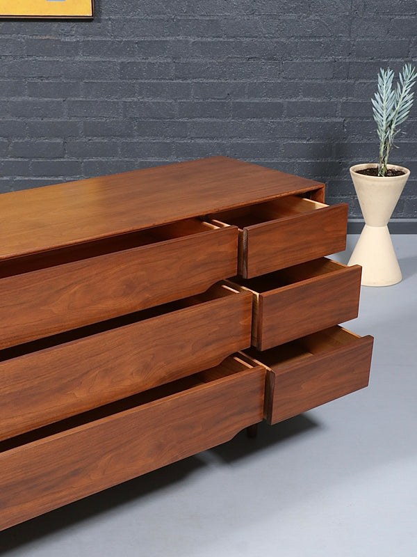 Mid-Century Modern  9-Drawer Walnut Dresser by Kent-Coffey, c.1960’s