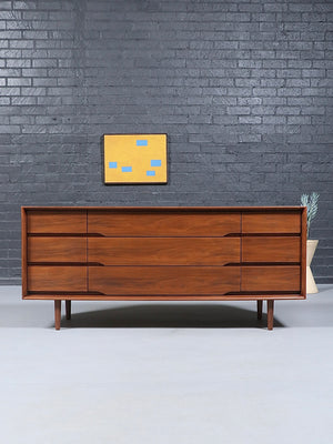 Mid-Century Modern  9-Drawer Walnut Dresser by Kent-Coffey, c.1960’s