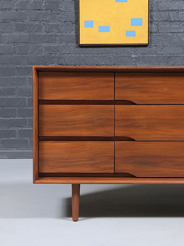 Mid-Century Modern  9-Drawer Walnut Dresser by Kent-Coffey, c.1960’s