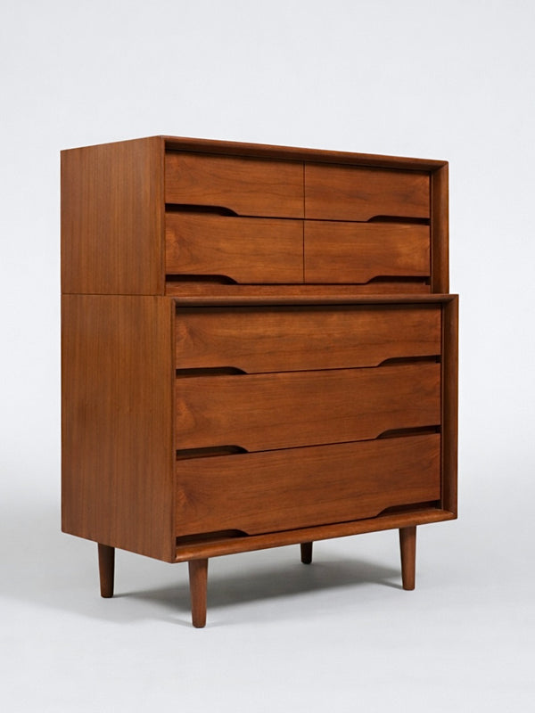 Mid-Century Modern Walnut Highboy Dresser by Kent-Coffey, c.1960’s