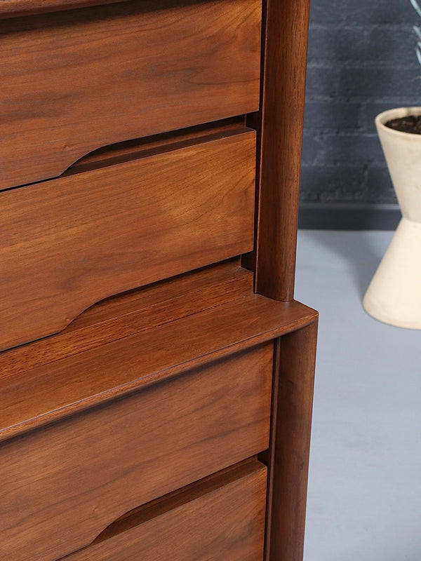 Mid-Century Modern Walnut Highboy Dresser by Kent-Coffey, c.1960’s