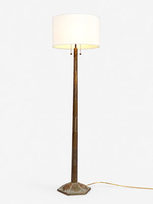Antique Art Deco Patinated Brass Sunburst Floor Lamp, c.1960’s