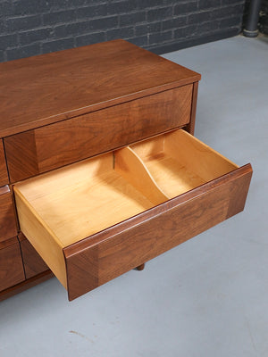 Mid Century Modern Walnut Dresser with Sculptural Fronts, c.1960's